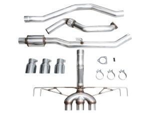 Honda Civic Type R Performance Exhaust - AWE Tuning - Cat-Back Track Edition - Chrome Silver - 2023+